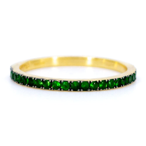 Bague 54 Bague demi-alliance en or 18k et grenats tsavorites 58 Facettes B550A24B28E543C3B304C53742766AEC