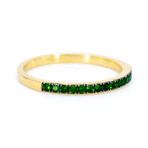 Bague 54 Bague demi-alliance en or 18k et grenats tsavorites 58 Facettes B550A24B28E543C3B304C53742766AEC
