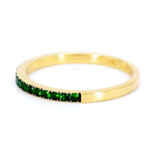 Bague 54 Bague demi-alliance en or 18k et grenats tsavorites 58 Facettes B550A24B28E543C3B304C53742766AEC