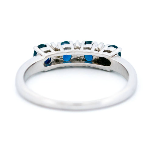 Bague 53 Bague en or blanc 14k, saphirs et diamants 58 Facettes A28D8A9A0CDA40E7836CD5CECD0B9E96
