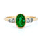 Bague 55 Bague ovale en or jaune et blanc 14k, émeraude et diamants 58 Facettes 6AD423B602614F4FBB6869161E8F51A9