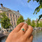 Bague 55 Bague ovale en or jaune et blanc 14k, émeraude et diamants 58 Facettes 6AD423B602614F4FBB6869161E8F51A9