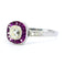 Bague 54 Bague à entourage en platine, diamant taille coussin et rubis 58 Facettes ADE2BF9354AF4E13979BDB8D0612296F
