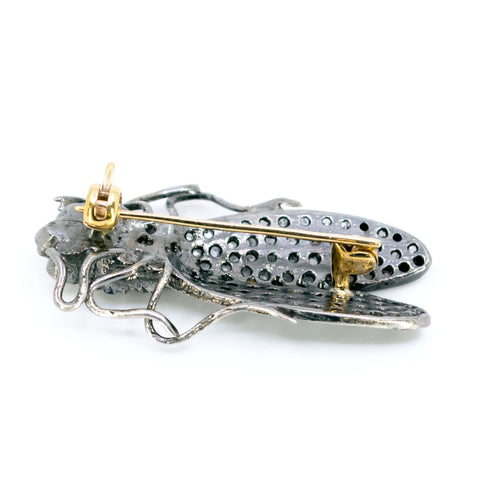 Broche Broche insecte de style victorien, or 14k, argent, diamants, saphirs, émeraudes, rubis 58 Facettes 0FEDF8E639AF4A84B789046904ED8C74