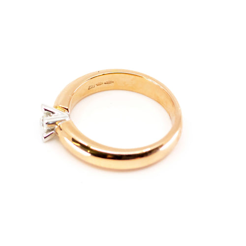 Bague 55 Bague solitaire en or jaune et blanc 14k, diamant taille brillant 58 Facettes C3D8347245504C14A0005A51D059E8CB