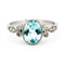 Bague 54 Bague solitaire en platine, aigue-marine et diamants 58 Facettes A626543C721146D8822FF87C40BE5CE1