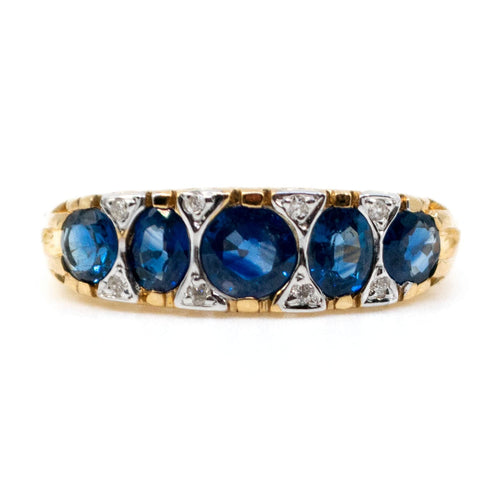 Bague 54 Bague saphirs et diamants en or jaune et blanc 14k 58 Facettes 8F84CC029ECB457C8EF84B0DDC171C80