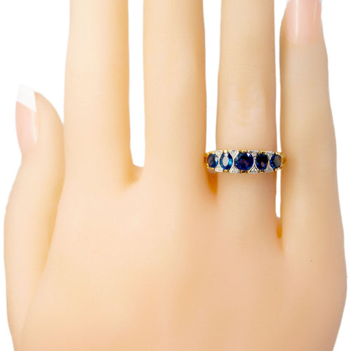 Bague 54 Bague saphirs et diamants en or jaune et blanc 14k 58 Facettes 8F84CC029ECB457C8EF84B0DDC171C80