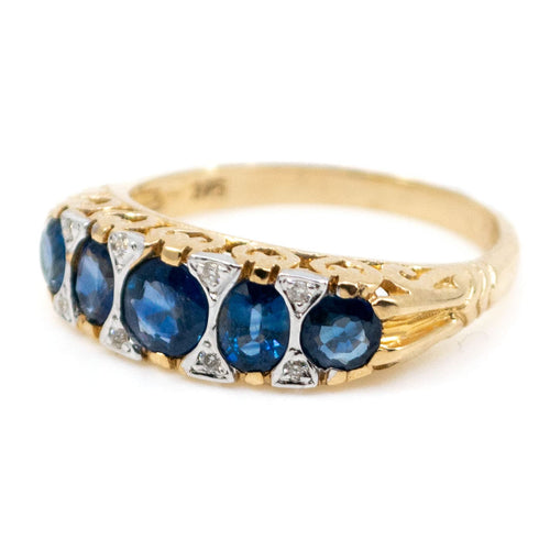 Bague 54 Bague saphirs et diamants en or jaune et blanc 14k 58 Facettes 8F84CC029ECB457C8EF84B0DDC171C80