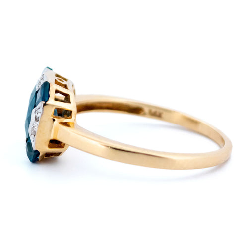 Bague 54 Bague Art déco en or jaune et blanc 14k, saphirs et diamants 58 Facettes A1B5A63F67DC470BBDE9C604A766488F