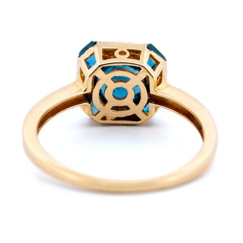 Bague 54 Bague Art déco en or jaune et blanc 14k, saphirs et diamants 58 Facettes A1B5A63F67DC470BBDE9C604A766488F