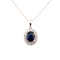 Pendentif Pendentif en or blanc 18k avec saphir et diamants taille rose 58 Facettes 64A23746BA3948BC921F50ED905461BB