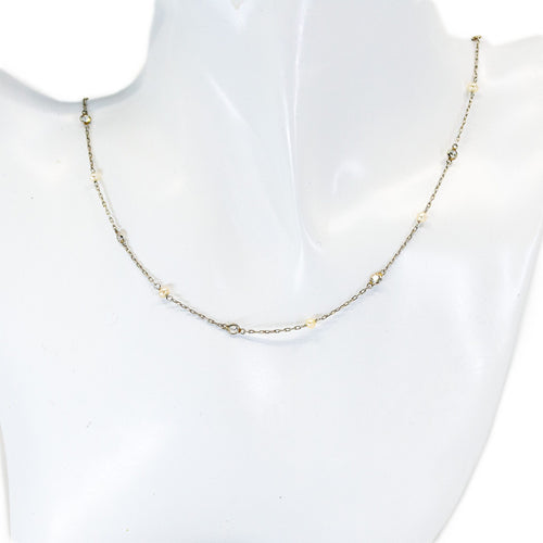 Collier Collier station en platine, perle d’Orient et diamant taille ancienne 58 Facettes F7080A7A8EFE4485A57B64D9592D7165