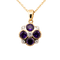 Pendentif Pendentif quadrilobé en or jaune et blanc 14k, améthystes et diamants 58 Facettes 6B0A3129622F45E3939C02926627031D