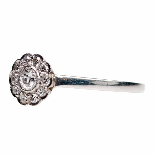 Bague 54 Bague en platine à diamants taille ancienne et taille simple 58 Facettes 4D6E8459C2554AE88D240DD793B88931