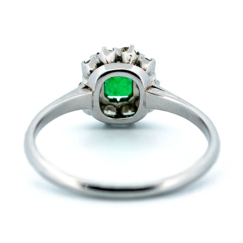 Bague 55 Bague en platine avec émeraude et diamant taille ancienne 58 Facettes EFE2B9EBF8604A5CAEB3D178155A7ABF
