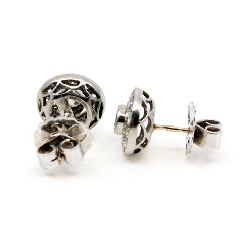 Boucles d'oreilles Boucles d’oreilles en platine avec diamants taille ancienne 58 Facettes 6CE5BA28FD2842A4ADCCA197B267FC67