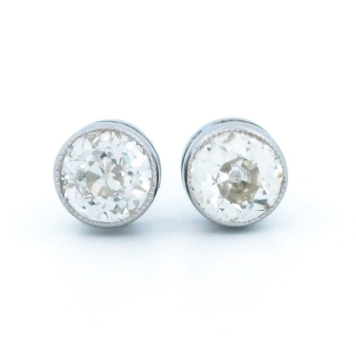 Boucles d'oreilles Boucles d’oreilles puces en platine et diamants taille ancienne, 1,10 ct 58 Facettes 38BA794C7CFF48CC93957DAAB368013E