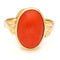 Bague 53 Bague solitaire en corail de 3,22 ct et or jaune 14k 58 Facettes 38D8D27590FC4A1BB9172032481198B3