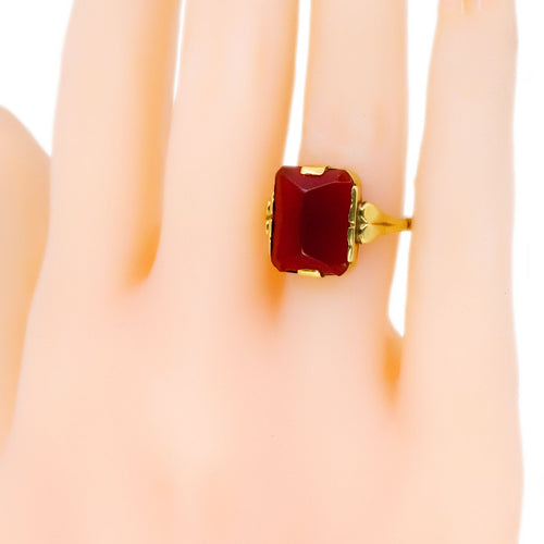 Bague 58 A. Kruijthof - Bague rectangulaire en or 14 carats et cornaline 58 Facettes DEE9C5B06A7748CA8C02C06CDE251267