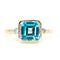 Bague 54 Bague en or 14k avec topaze carrée et diamants 58 Facettes F9D87F6557EC462DA004760D00B9C180