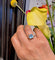 Bague 54 Bague en or 14k avec topaze carrée et diamants 58 Facettes F9D87F6557EC462DA004760D00B9C180