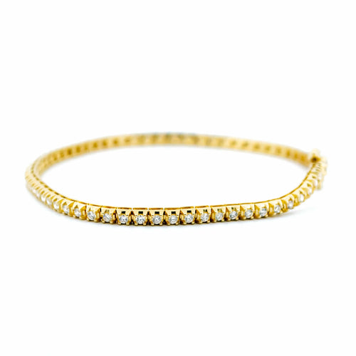 Bracelet Bracelet tennis en or jaune 14k et diamants taille brillant 58 Facettes 45964C757F274A2BB345503E0DDFDCA5