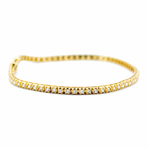 Bracelet Bracelet tennis en or jaune 14k et diamants taille brillant 58 Facettes 45964C757F274A2BB345503E0DDFDCA5
