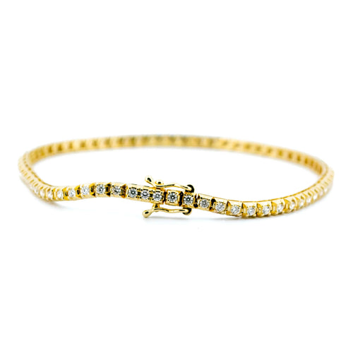 Bracelet Bracelet tennis en or jaune 14k et diamants taille brillant 58 Facettes 45964C757F274A2BB345503E0DDFDCA5