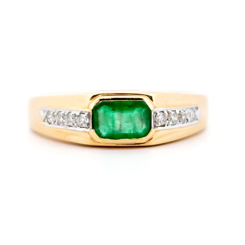 Bague 54 Bague émeraude et diamants en or 14k, style est-ouest 58 Facettes 5E3C8CBA88364A9392E80B8EBBF29871