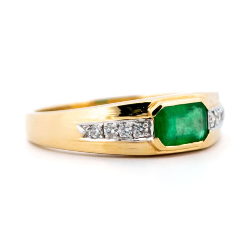 Bague 54 Bague émeraude et diamants en or 14k, style est-ouest 58 Facettes 5E3C8CBA88364A9392E80B8EBBF29871