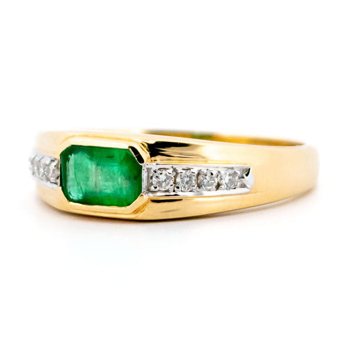 Bague 54 Bague émeraude et diamants en or 14k, style est-ouest 58 Facettes 5E3C8CBA88364A9392E80B8EBBF29871