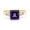 Bague 54 Bague en or 14k avec améthyste taille carrée et diamants 58 Facettes 0A81EB7C262B4A968FE0B15CC047EF49