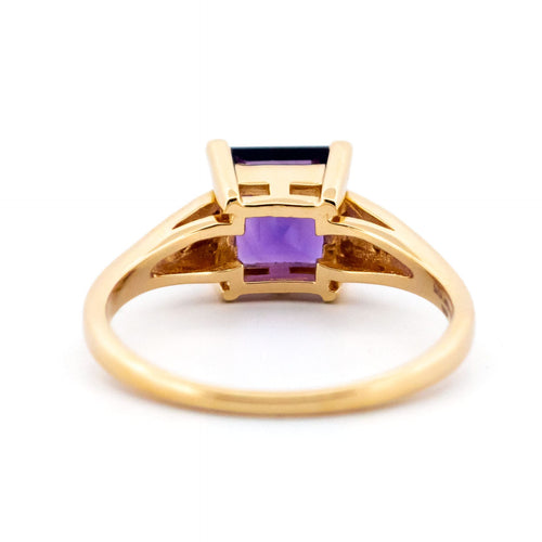 Bague 54 Bague en or 14k avec améthyste taille carrée et diamants 58 Facettes 0A81EB7C262B4A968FE0B15CC047EF49