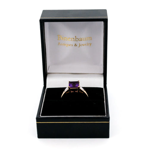Bague 54 Bague en or 14k avec améthyste taille carrée et diamants 58 Facettes 0A81EB7C262B4A968FE0B15CC047EF49