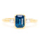 Bague 53 Bague en or jaune et blanc 14k avec saphir rectangulaire et diamants 58 Facettes E0E8AEDDE44548EE98E1FF1B6029D8D1