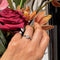 Bague 57 Bague solitaire en platine avec diamant taille ancienne et grenats tsavorites 58 Facettes DA4F56BB2F3547B79AD2CF18513FDF82