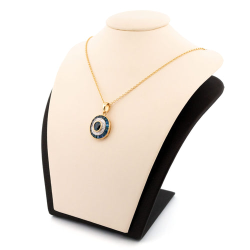 Pendentif Pendentif Art déco en or jaune et blanc 14 carats, saphirs et diamants 58 Facettes 7F57B0918809467DA643FDDC769D56AD
