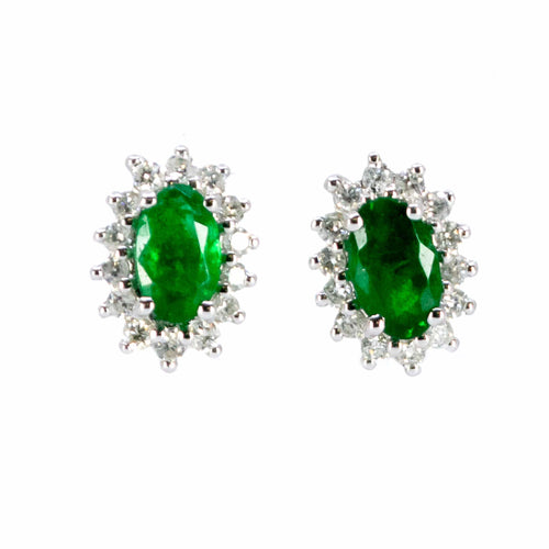 Boucles d'oreilles Boucles d’oreilles puces en or blanc 18k, émeraudes et diamants 58 Facettes F0D8B2F4190140EA97AF0611CB770A7B