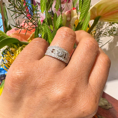 Bague 55 Art déco - Bague en platine sertie de diamants 58 Facettes 40597BFE6316420AA69540F71034C240