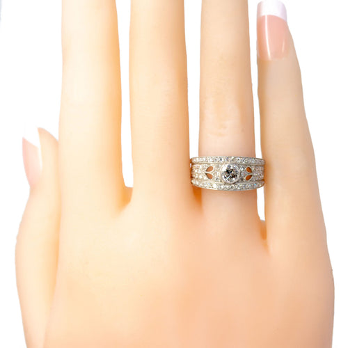 Bague 55 Art déco - Bague en platine sertie de diamants 58 Facettes 40597BFE6316420AA69540F71034C240