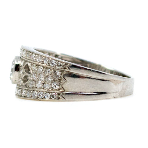 Bague 55 Art déco - Bague en platine sertie de diamants 58 Facettes 40597BFE6316420AA69540F71034C240