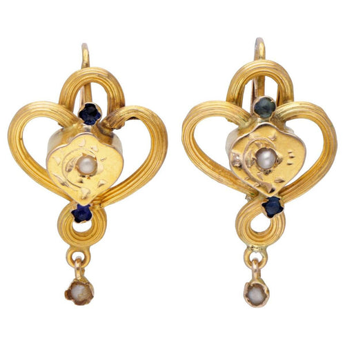 Boucles d'oreilles Boucles d’oreilles pendantes en or 14k, perles de semence et pierres en pâte 58 Facettes 28C83F97372B43D2A4488A9E887F0967