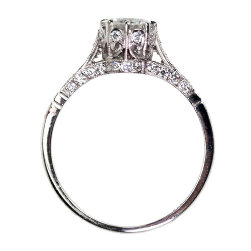 Bague 54 Bague solitaire en platine avec diamants taille brillant et taille ancienne 58 Facettes CD6E999A9F0848719A9983EE47B43859