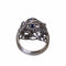 Bague 53 Bague dôme en platine saphir bleu naturel et diamants 58 Facettes