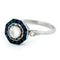 Bague 56 Bague Art déco octogonale en platine, diamants et saphirs 58 Facettes C0FBCA18C04641F598D2BCE928434FB6