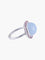 Bague 52 Bague en or blanc 18K calcédoine et saphirs roses 58 Facettes