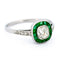 Bague 54 Bague halo en platine avec émeraudes et diamants 58 Facettes 0253537B9AA54B51AAA193B4ECCD23A9