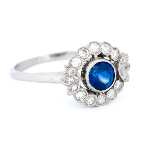 Bague 56 Bague de style édouardien en platine, saphir et diamants 58 Facettes 9F8E308D65914D80997D91DCA87A5B10