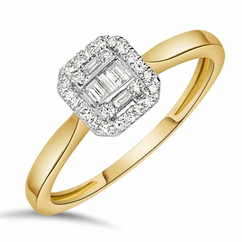 Bague 55 Bague en or jaune 14k, face en or blanc et diamants 58 Facettes 35476FAD01E6493FAD1EC250D4086D2B